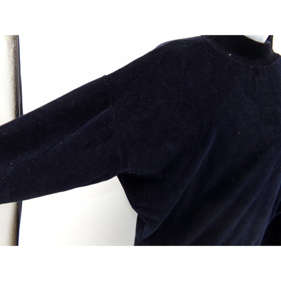 Topshop Womens Velvet Sweatshirt Pull over Top Sweater 6 US black (OR Dark Blue - Picture 3 of 11